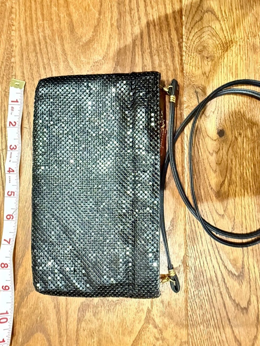WHITING AND DAVIS BLACK MESH CLUTCH